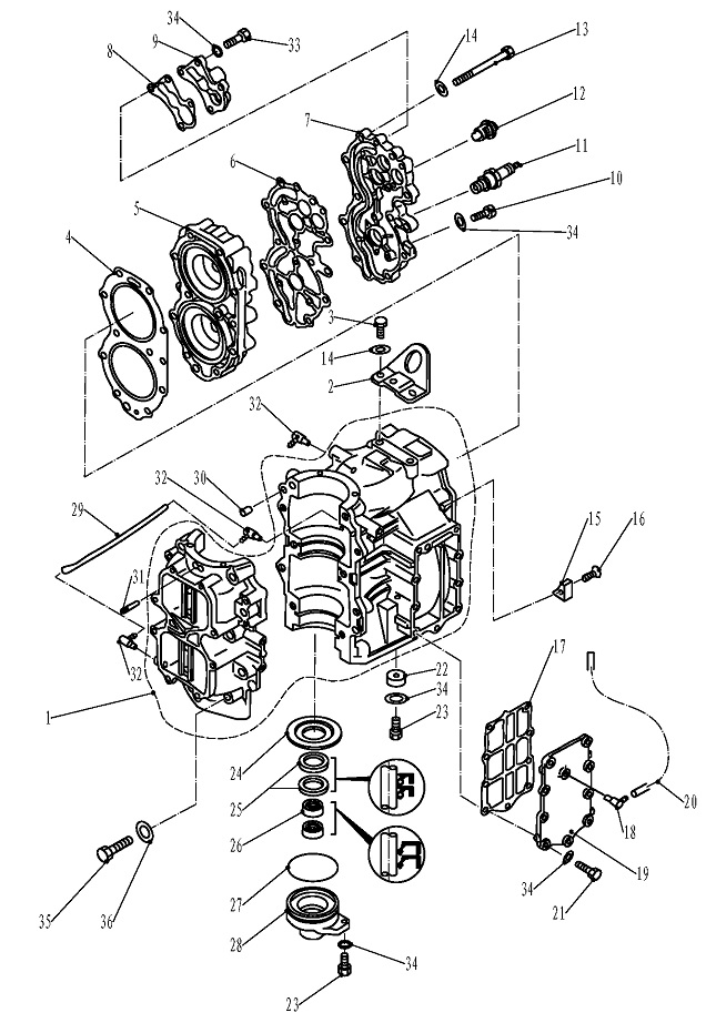 БЛОК ЦИЛИНДРОВ/CYLINDER & CRANKCASE